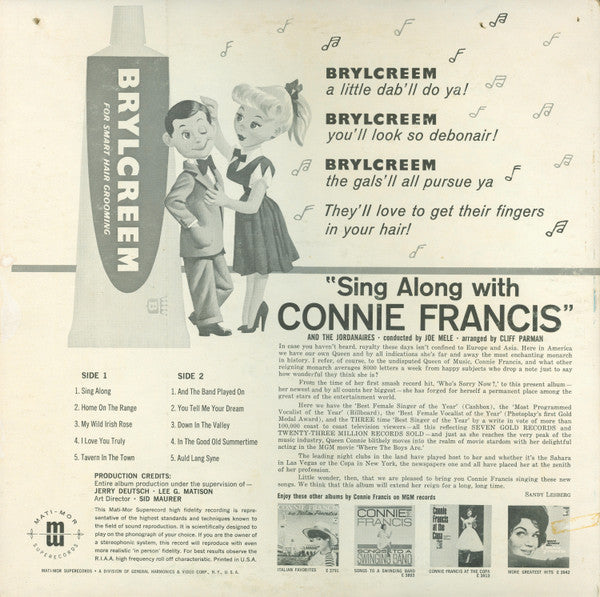 Connie Francis - Sing Along With Connie Francis - LP