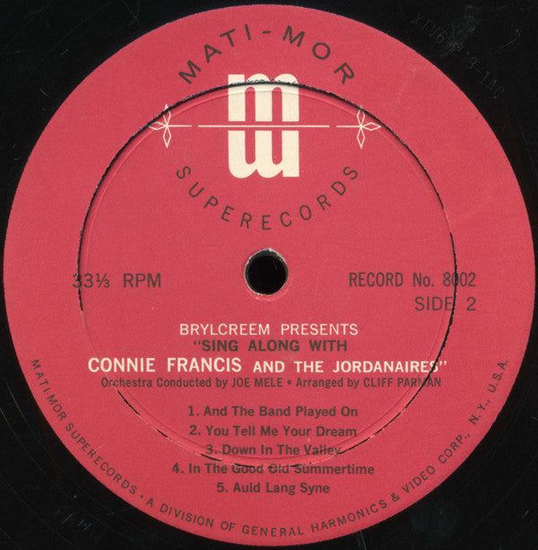 Connie Francis - Sing Along With Connie Francis - LP