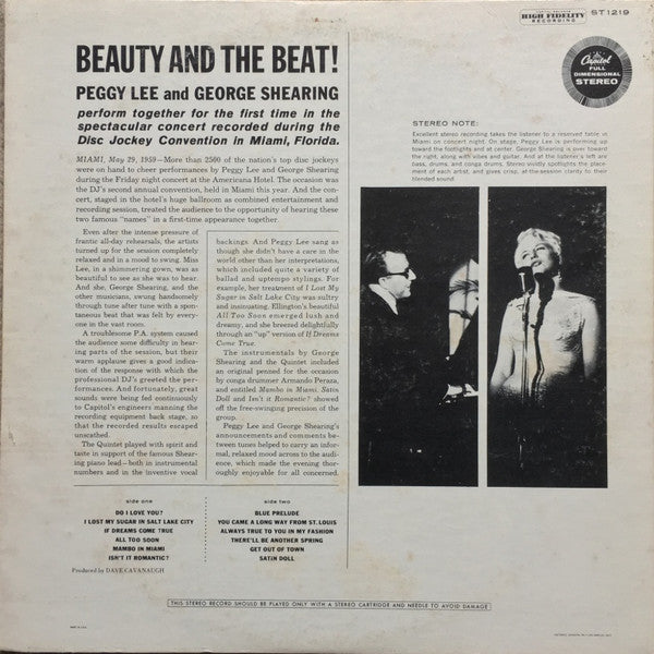 Peggy Lee And George Shearing - Beauty And The Beat! - LP