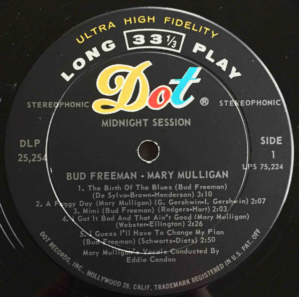 Mary Mulligan, Bud Freeman - Midnight Session - LP