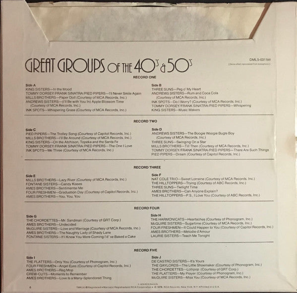 Various - Great Groups Of The ‘40s & ‘50s - LP
