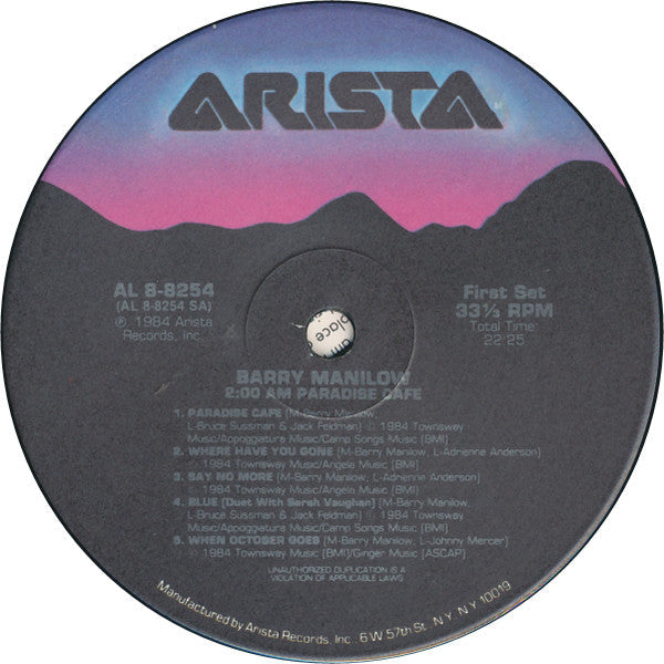Barry Manilow - 2:00 AM Paradise Cafe - LP