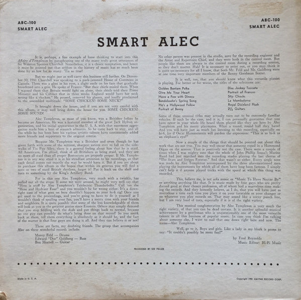 Alec Templeton - Smart Alec - LP
