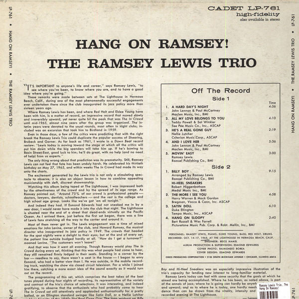 The Ramsey Lewis Trio - Hang On Ramsey! - LP