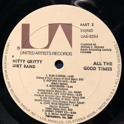 Nitty Gritty Dirt Band - All The Good Times - LP