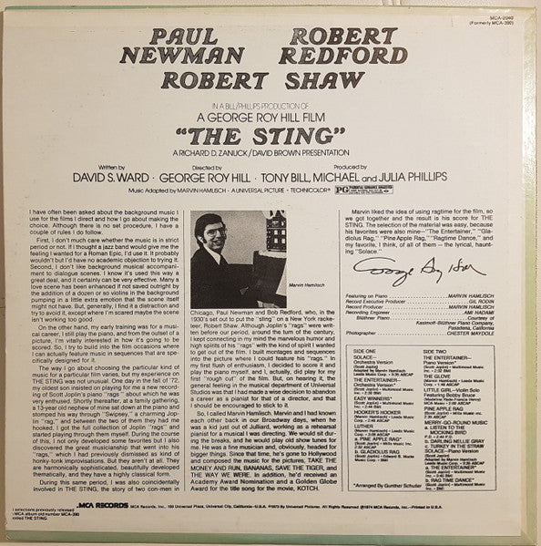 Marvin Hamlisch / Scott Joplin - The Sting (Original Motion Picture Soundtrack) - LP