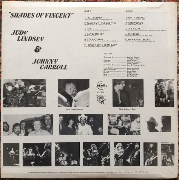 Judy Lindsey & Johnny Carroll - Shades Of Vincent - LP