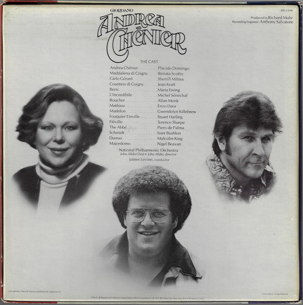 Giordano*, Placido Domingo, Renata Scotto, Sherrill Milnes, James Levine  - Andrea Chénier - LP
