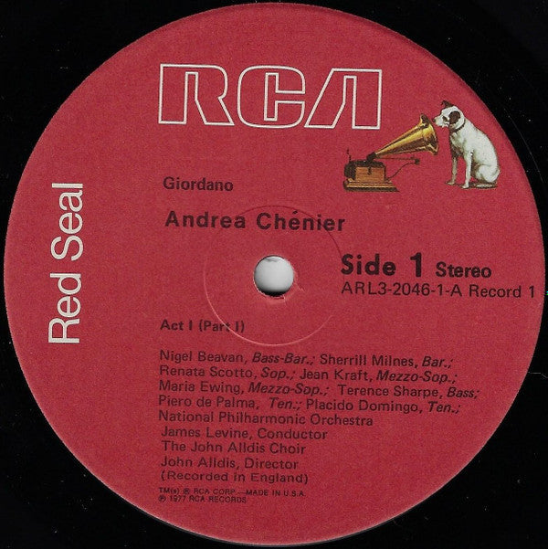 Giordano*, Placido Domingo, Renata Scotto, Sherrill Milnes, James Levine  - Andrea Chénier - LP