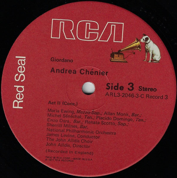 Giordano*, Placido Domingo, Renata Scotto, Sherrill Milnes, James Levine  - Andrea Chénier - LP