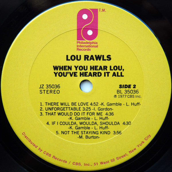 Lou Rawls - When You Hear Lou, You've Heard It All - LP