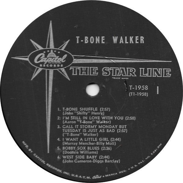 T-Bone Walker - The Great Blues Vocals And Guitar Of T-Bone Walker (His Original 1945-1950 Performances) - LP