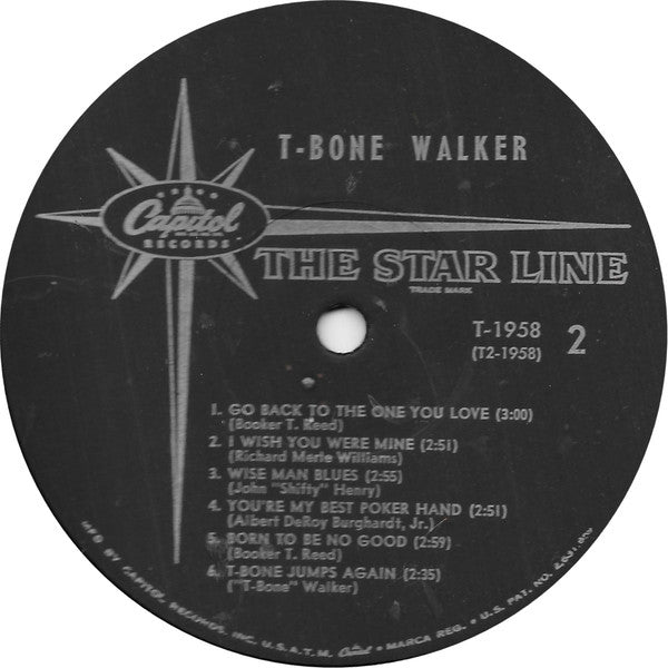 T-Bone Walker - The Great Blues Vocals And Guitar Of T-Bone Walker (His Original 1945-1950 Performances) - LP