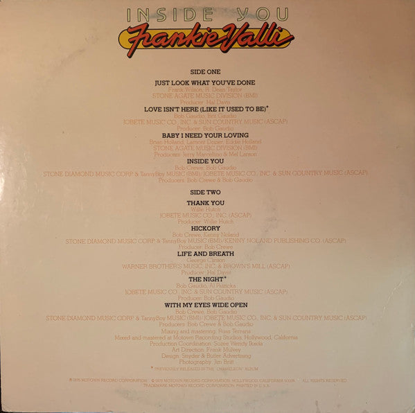 Frankie Valli - Inside You - LP