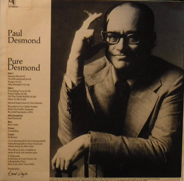 Paul Desmond - Pure Desmond - LP