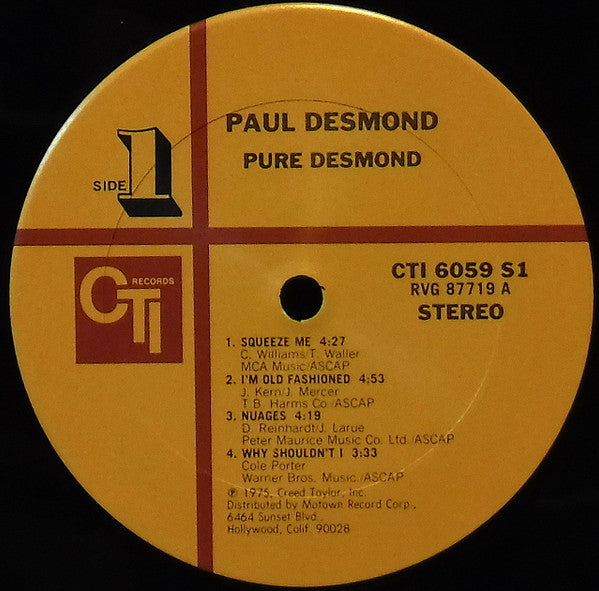 Paul Desmond - Pure Desmond - LP