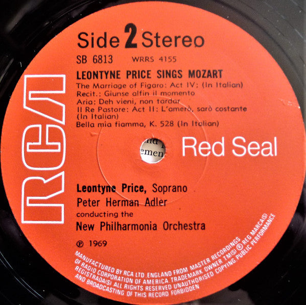 Leontyne Price - Leontyne Price Sings Mozart Operatic And Concert Arias - LP