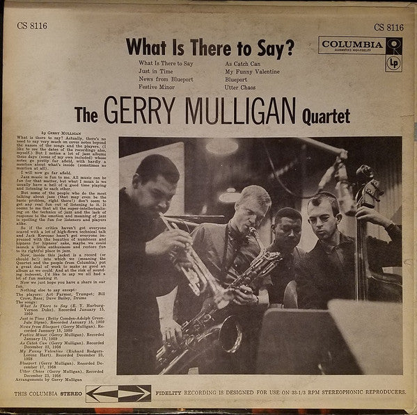 Gerry Mulligan Quartet - What Is There To Say? - LP