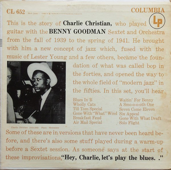 Charlie Christian With The Benny Goodman Sextet* And Orchestra* - With The Benny Goodman Sextet And Orchestra - LP