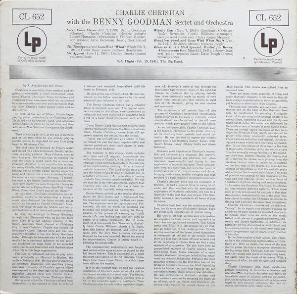 Charlie Christian With The Benny Goodman Sextet* And Orchestra* - With The Benny Goodman Sextet And Orchestra - LP