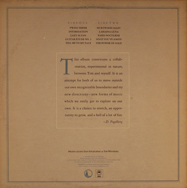 Dan Fogelberg & Tim Weisberg - Twin Sons Of Different Mothers - LP