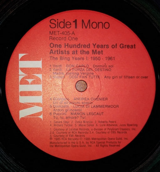 Various - The Bing Years 1 1950-1961 - LP