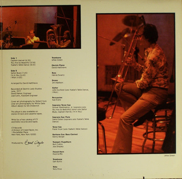 Urbie Green With Grover Washington, Jr. & Dave Matthews' Big Band - Señor  Blues