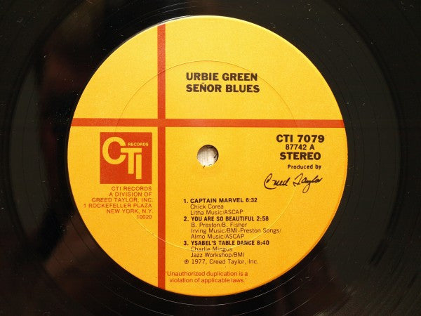 Urbie Green With Grover Washington, Jr. & Dave Matthews' Big Band - Señor  Blues