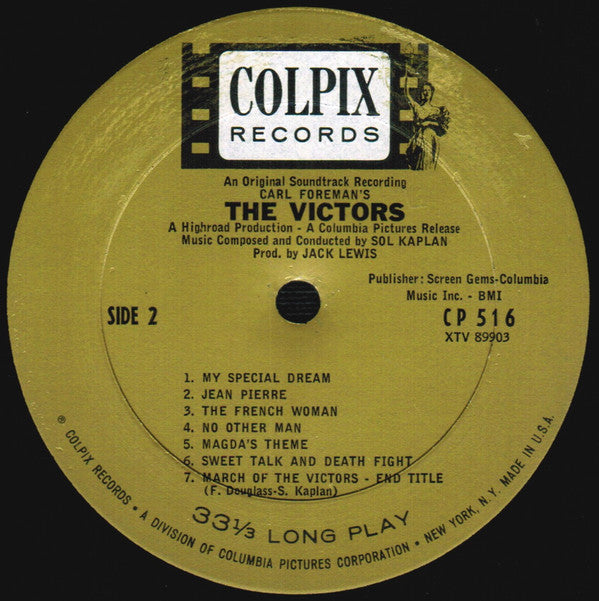 Sol Kaplan - The Victors - Original Soundtrack Recording - LP