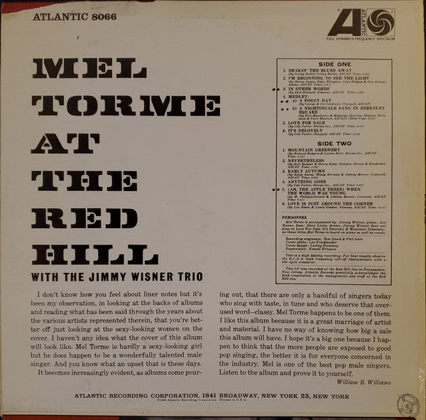 Mel Torme* - At The Red Hill - LP