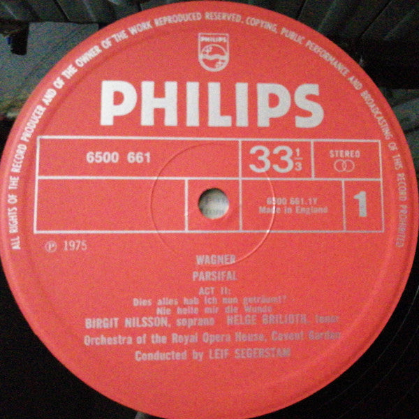 Richard Wagner - Birgit Nilsson, Helge Brilioth, Norman Bailey . Orchestra Of The Royal Opera House, Covent Garden : Leif Segerstam - Duets From "Parsifal" And "Die Walküre" - LP