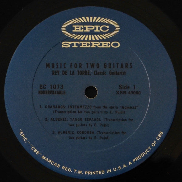 Rey De La Torre - Music For Two Guitars / Music For One Guitar - LP