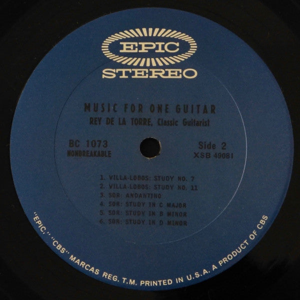 Rey De La Torre - Music For Two Guitars / Music For One Guitar - LP
