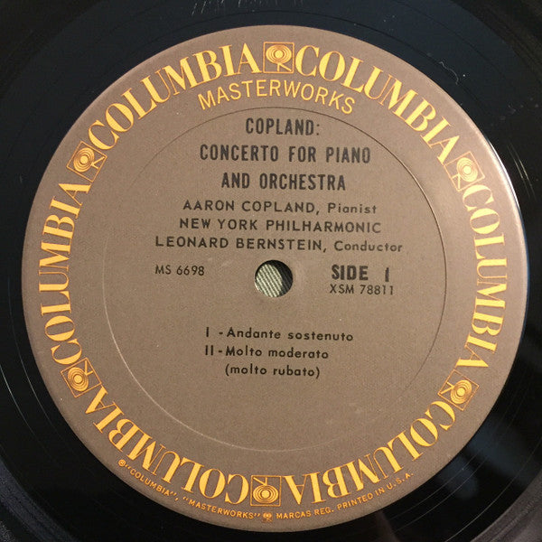 Bernstein* conducts Copland*, New York Philharmonic - Piano Concerto / Music For The Theatre - LP