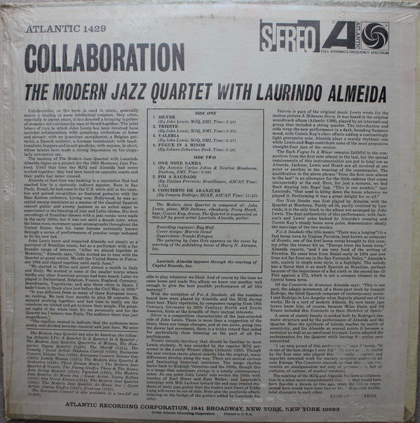 The Modern Jazz Quartet With Laurindo Almeida - Collaboration - LP