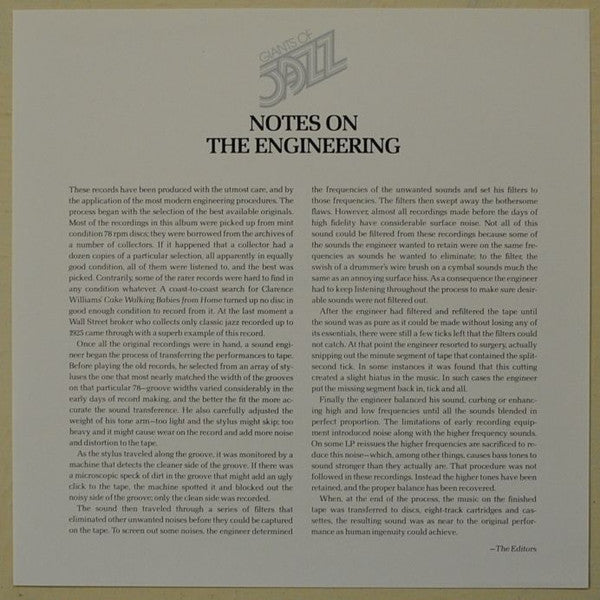 Louis Armstrong - Giants Of Jazz: Louis Armstrong - LP
