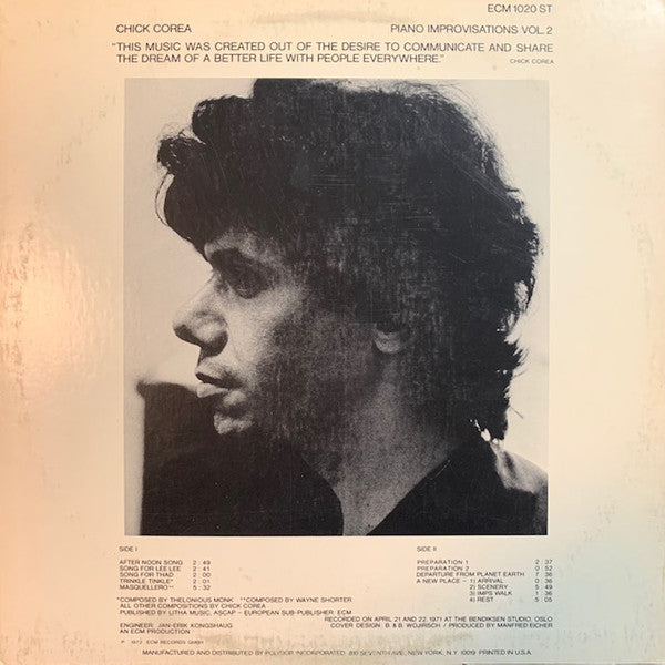 Chick Corea - Piano Improvisations, Vol. 2 - LP