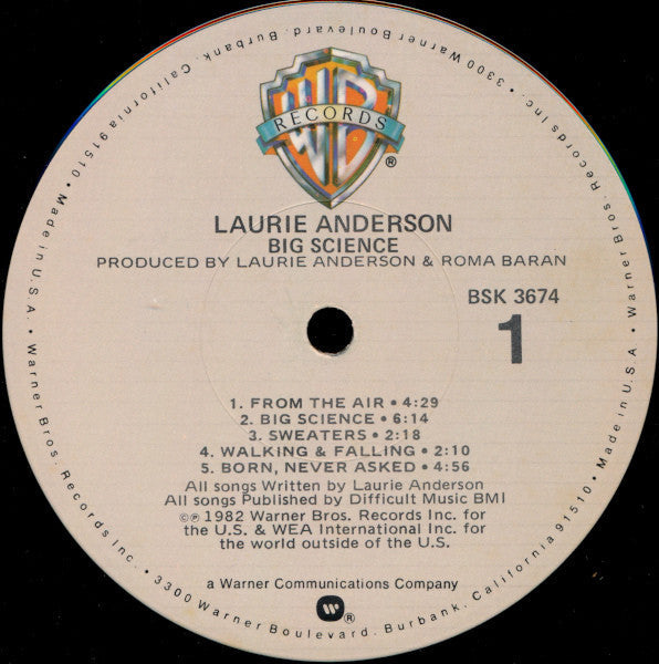 Laurie Anderson - Big Science - LP