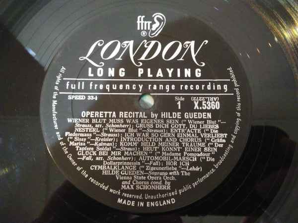 Hilde Gueden* - Memories Of The Vienna Theatre - LP