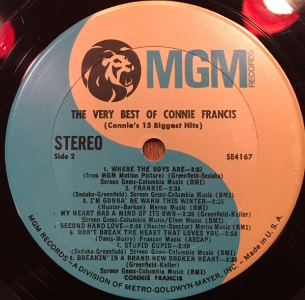 Connie Francis - The Very Best Of Connie Francis (Connie's 15 Biggest Hits) - LP