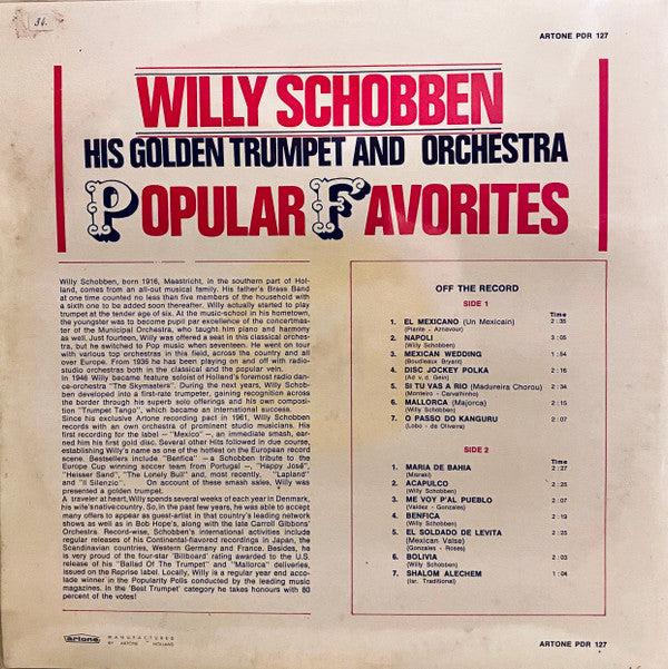 Willy Schobben - Popular Favorites - LP