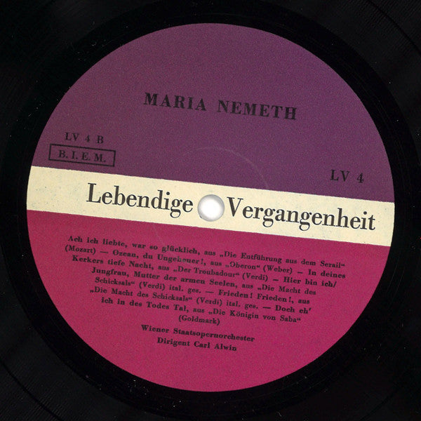 Maria Nemeth* - Lebendige Vergangenheit - LP