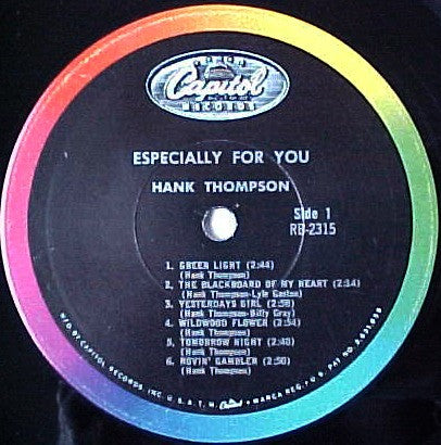 Hank Thompson - Especially For You - LP