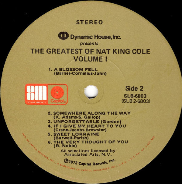 Nat King Cole - The Greatest Of Nat King Cole - LP