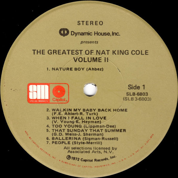 Nat King Cole - The Greatest Of Nat King Cole - LP