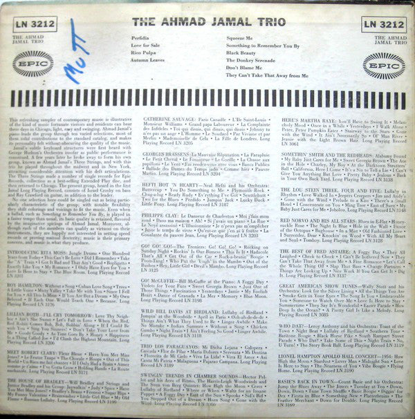 The Ahmad Jamal Trio* - The Ahmad Jamal Trio - LP