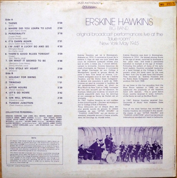 Erskine Hawkins Big Band* - Original Broadcast Performances Live At The "Blue Room", New York May 1945 - LP
