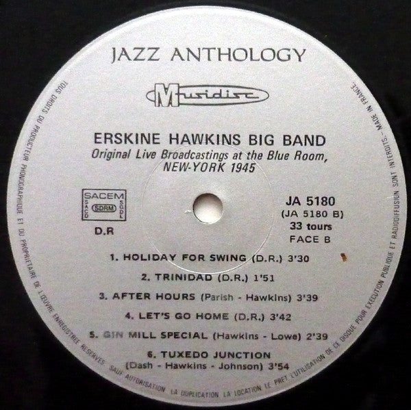 Erskine Hawkins Big Band* - Original Broadcast Performances Live At The "Blue Room", New York May 1945 - LP