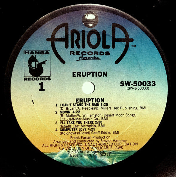 Eruption Featuring Precious Wilson - Eruption - LP