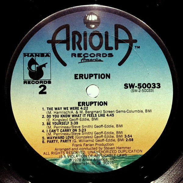 Eruption Featuring Precious Wilson - Eruption - LP